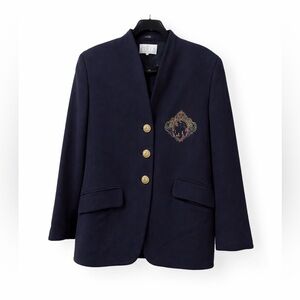 CRILLA Women’s Black Made In Italy Blazer Blend Wool Sz 42